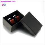 Plus Minus Co Luxury Natural Rosewood Square Tie Clips & Cufflinks For Men, view 5