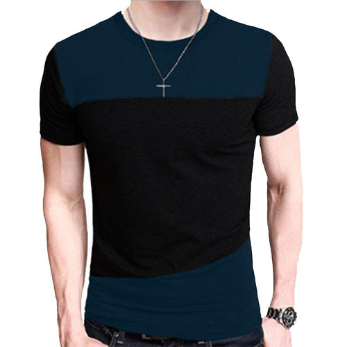 Plus Minus Co M-3XL Mens T Shirt Short Sleeve Crew Neck T-shirt Slim Fit Casual Tshirt