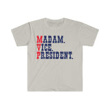 Plus Minus Co Madam Vice President | Madam VP T-Shirts First Woman Vice President Inauguration Feminist Gift Tee Unisex Tshirt, Democrats, Kamala Harris, view 3