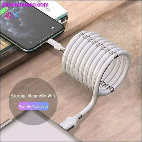 Plus Minus Co Magic Rope Magnetic Data Cable for Android IOS Type C Micro