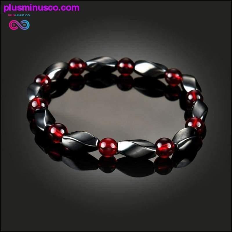 Plus Minus Co Magnetic Hematite Stone Therapy Unisex Bracelet