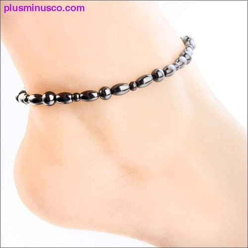 Plus Minus Co Magnetic Slimming Anklet Bracelet Black Gallstone Acupoints Therapy