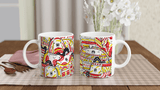 Plus Minus Co Manchester City Illustration,White 11oz Ceramic Mug, buy 3 get fourth one free use coupon 4for3, Manchester Father day gift, view 2