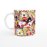 Plus Minus Co Manchester City Illustration,White 11oz Ceramic Mug, buy 3 get fourth one free use coupon 4for3, Manchester Father day gift, view 3