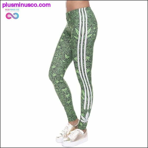 Plus Minus Co MariJuana Leaf Leggings || PlusMinusco.com