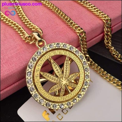 Plus Minus Co Marijuana Weed Leaf Pendant Necklace