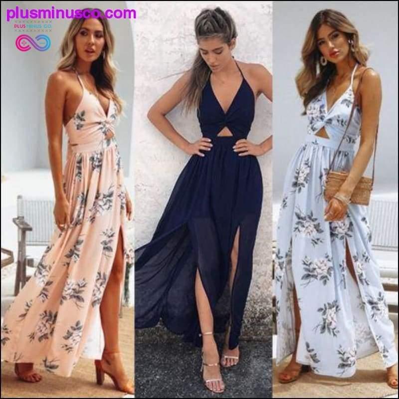 Plus Minus Co Maxi Long Dress Holiday Summer Evening Party Beach Slit, Floral Bohemian Slit Cut Out Dress