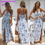 Plus Minus Co Maxi Long Dress Holiday Summer Evening Party Beach Slit, Floral Bohemian Slit Cut Out Dress, view 5