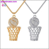 Plus Minus Co Basketball And Hoop Necklace Gold Silver Steel Chain Pendant, view 2