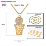 Plus Minus Co Basketball And Hoop Necklace Gold Silver Steel Chain Pendant, view 3