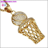 Plus Minus Co Basketball And Hoop Necklace Gold Silver Steel Chain Pendant, view 4