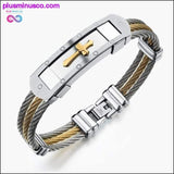Plus Minus Co Men Bracelet Cross Stainless Steel, view 2