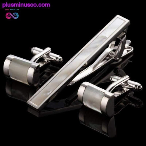 Plus Minus Co Men Jewelry Necktie Set High Quality Square Cufflinks