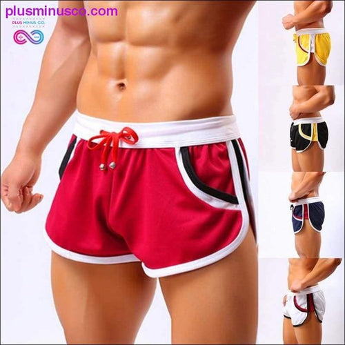Plus Minus Co Men Running Shorts Gym Training Sportwear Home Leisure Wear