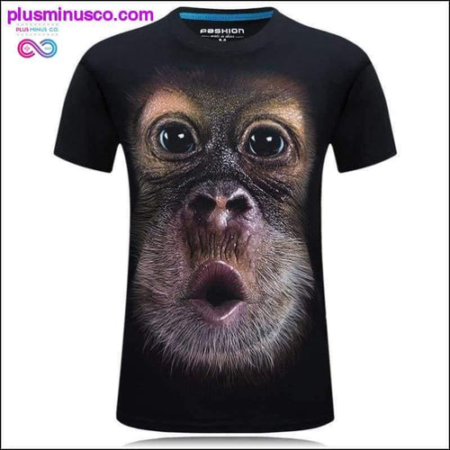 Plus Minus Co Men's animal T-Shirt orangutan/gas monkey/Wolf 3D Printed