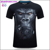 Plus Minus Co Men's animal T-Shirt orangutan/gas monkey/Wolf 3D Printed, view 3