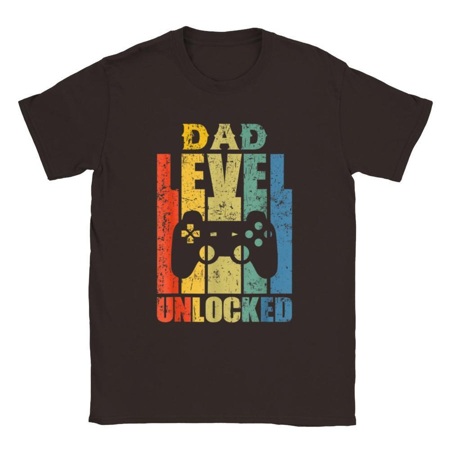 Plus Minus Co Dad Level Unlocked T-Shirt | Funny Pregnancy Announcement Shirt for Men | Soon To Be Father Gift