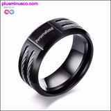 Plus Minus Co Men's Stainless Steel Ring Personalized Christian Cross, view 3