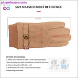 Plus Minus Co Men's Winter Gloves Suede Warm Split Finger Gloves Outdoor, view 4