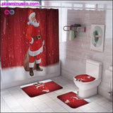 Plus Minus Co Merry Christmas Bathroom Set, Snowman Santa and Elk Shower Curtain Set, view 2