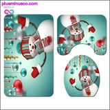 Plus Minus Co Merry Christmas Bathroom Set, Snowman Santa and Elk Shower Curtain Set, view 3