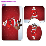 Plus Minus Co Merry Christmas Bathroom Set, Snowman Santa and Elk Shower Curtain Set, view 4