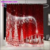 Plus Minus Co Merry Christmas Bathroom Set, Snowman Santa and Elk Shower Curtain Set, view 5