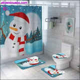 Plus Minus Co Merry Christmas Bathroom Set Snowman Santa Claus Elk Pattern, view 4