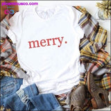 Plus Minus Co Merry Christmas Print Short Sleeve T-shirt at, view 2