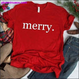 Plus Minus Co Merry Christmas Print Short Sleeve T-shirt at, view 4