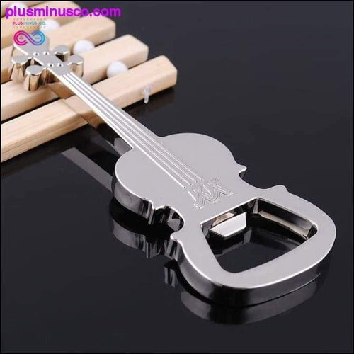 Plus Minus Co Metal Beer Guitar Bottle Opener and Keychain Ring