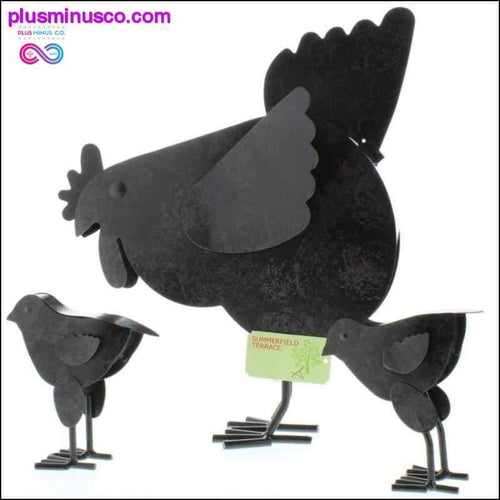 Plus Minus Co Metal Chicken Sculptures ll PlusMinusco.com