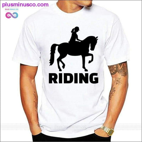 Plus Minus Co Finland Horse Riding Girl Club T Shirt Big Size Navy Blue