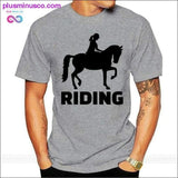 Plus Minus Co Finland Horse Riding Girl Club T Shirt Big Size Navy Blue, view 3