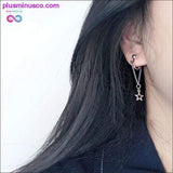 Plus Minus Co Minimalism Cool Heart Pendant Punk Drop Dangle Earring, view 3