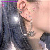 Plus Minus Co Minimalism Cool Heart Pendant Punk Drop Dangle Earring, view 4