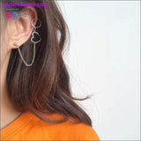Plus Minus Co Minimalism Cool Heart Pendant Punk Drop Dangle Earring, view 5