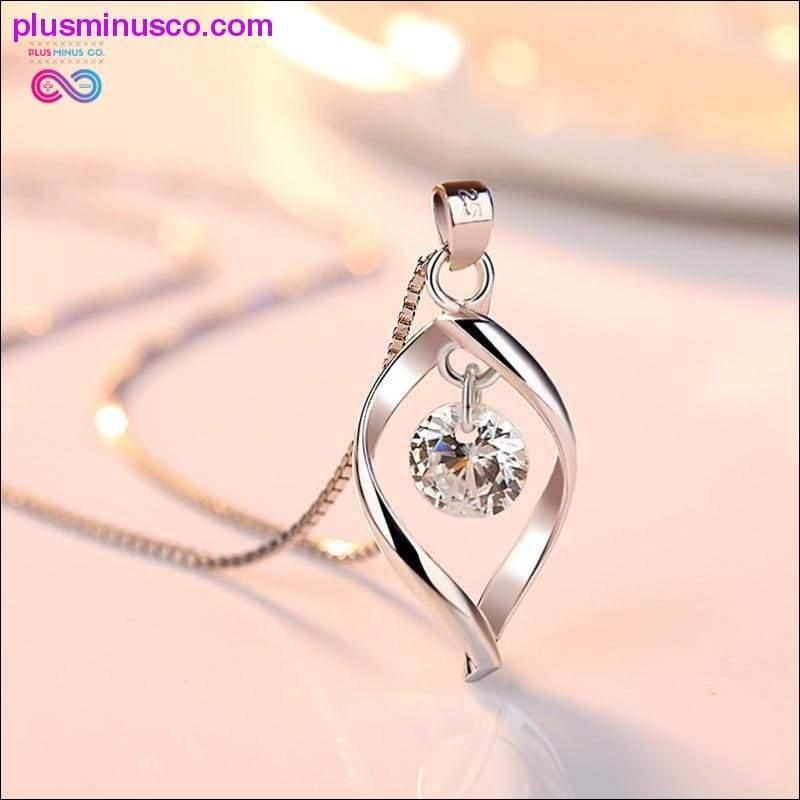 Plus Minus Co Minimalist Twist Design Crystal Necklaces & Pendants Fashion