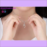 Plus Minus Co Minimalist Twist Design Crystal Necklaces & Pendants Fashion, view 4
