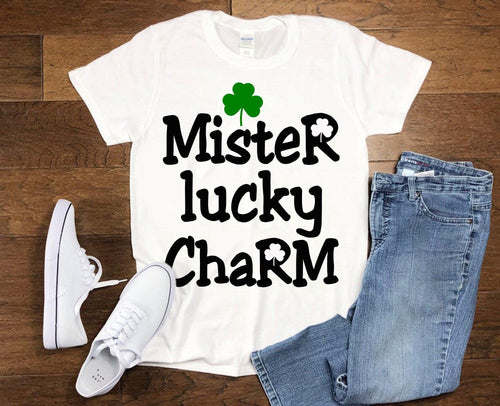 Plus Minus Co Miss/Mister Lucky Charm T-Shirts, Couple St. Patrick's Day T-shirt, St. Patrick's Day, Miss Lucky Charm, Funny St Patrick Tee, Lucky in Love