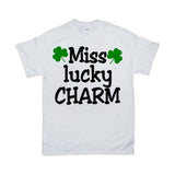 Plus Minus Co Miss/Mister Lucky Charm T-Shirts, Couple St. Patrick's Day T-shirt, St. Patrick's Day, Miss Lucky Charm, Funny St Patrick Tee, Lucky in Love, view 2
