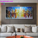 Plus Minus Co Modern Style Landscape Abstract Handmade Oil Painting Wall, view 4
