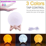 Plus Minus Co Moon lamp 3D print night Rechargeable 3 Color Tap Control, view 2