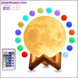 Plus Minus Co Moon lamp 3D print night Rechargeable 3 Color Tap Control, view 3