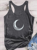 Plus Minus Co Moon Printed Tank Top Women Sleeveless Harajuku New Summer Holiday Loose Tee Shirt Femme O Neck Vest 90s Top Women 2022 Mujer, view 2