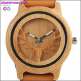 Plus Minus Co Moose Deer Elk Face Bamboo Wrist Watch, view 3