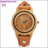 Plus Minus Co Moose Deer Elk Face Bamboo Wrist Watch, view 4