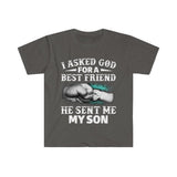 Plus Minus Co Mother Son Matching Shirt, Cool Dad Shirt, Son to Dad Gifts, Dad and Son, I Asked God for a Best Friend He Sent Me My Son, Daddy and Son, view 3