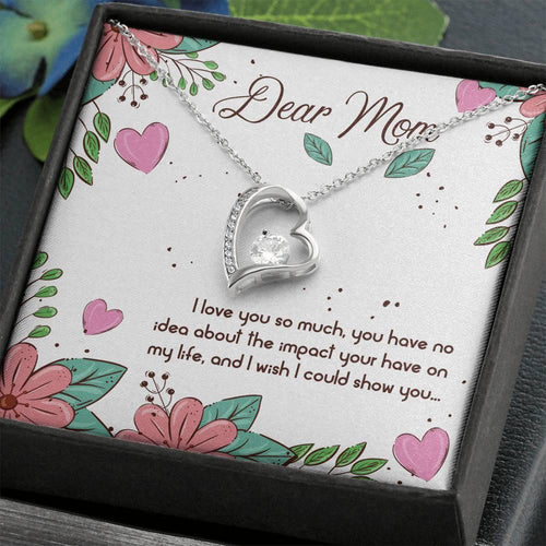 Plus Minus Co Mother's Day Necklace Gift, Heart with Crystal Pendant