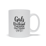 Plus Minus Co Girls Weekend Cheaper Than Therapy 2021 Mugs, Girls Weekend Cheaper Than Therapy 2021 shirt, Girls Trip, Girls Vacation, view 2